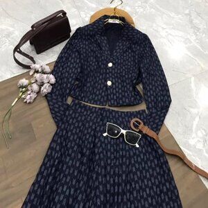 🖤 Black Print Two Piece Skirt Set Outfit